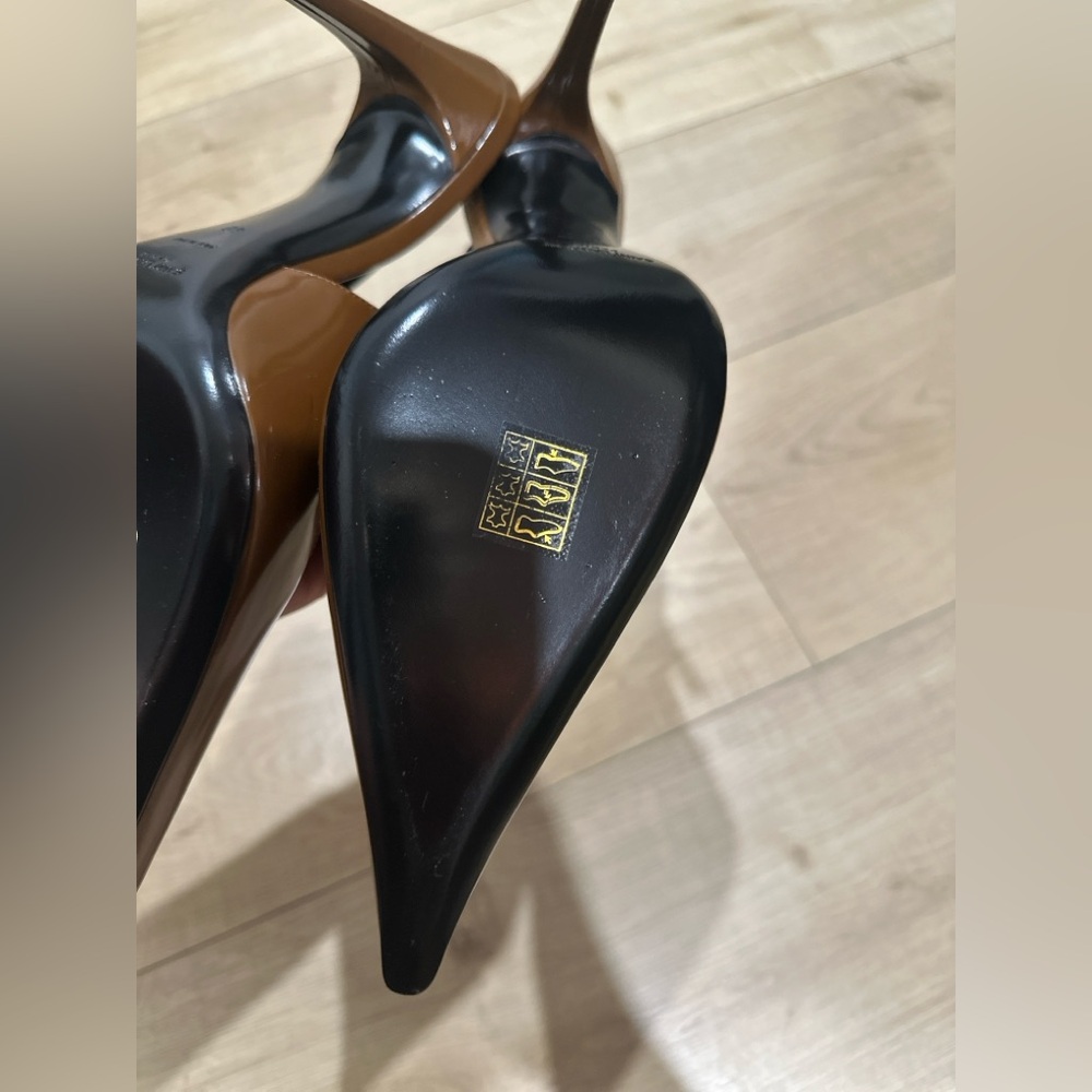 Saint Laurent Elegant Brown Slingback Heels super pointed toe. Size 40 NEW - Picture 12 of 16